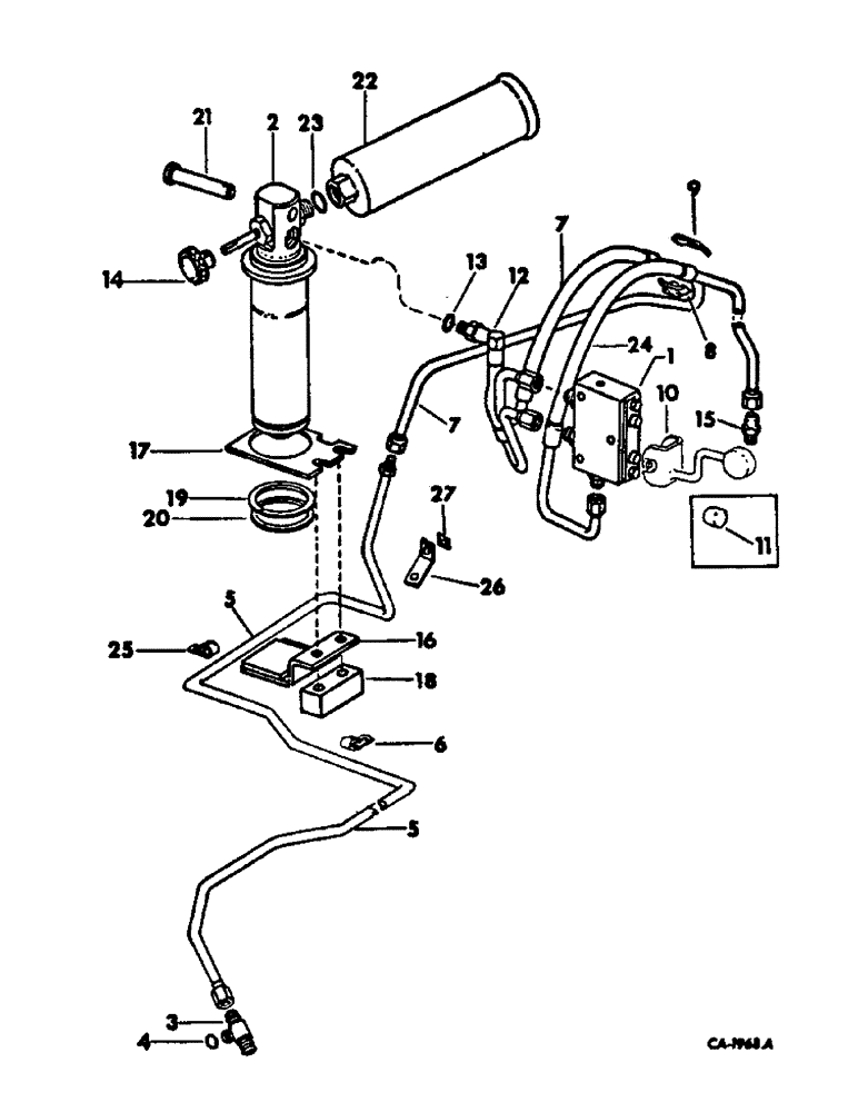 Схема запчастей Case IH 1568 - (10-18) - HYDRAULICS, HYDRAULIC SEAT ATTACHMENT, HYDRAULIC PIPING AND CONNECTIONS (07) - HYDRAULICS