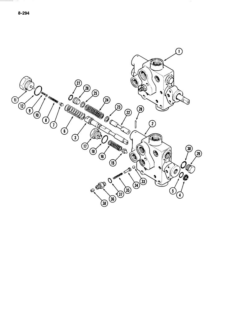 Схема запчастей Case IH 4494 - (8-294) - HYDRAULIC PRESSURE REGULATOR VALVE (08) - HYDRAULICS