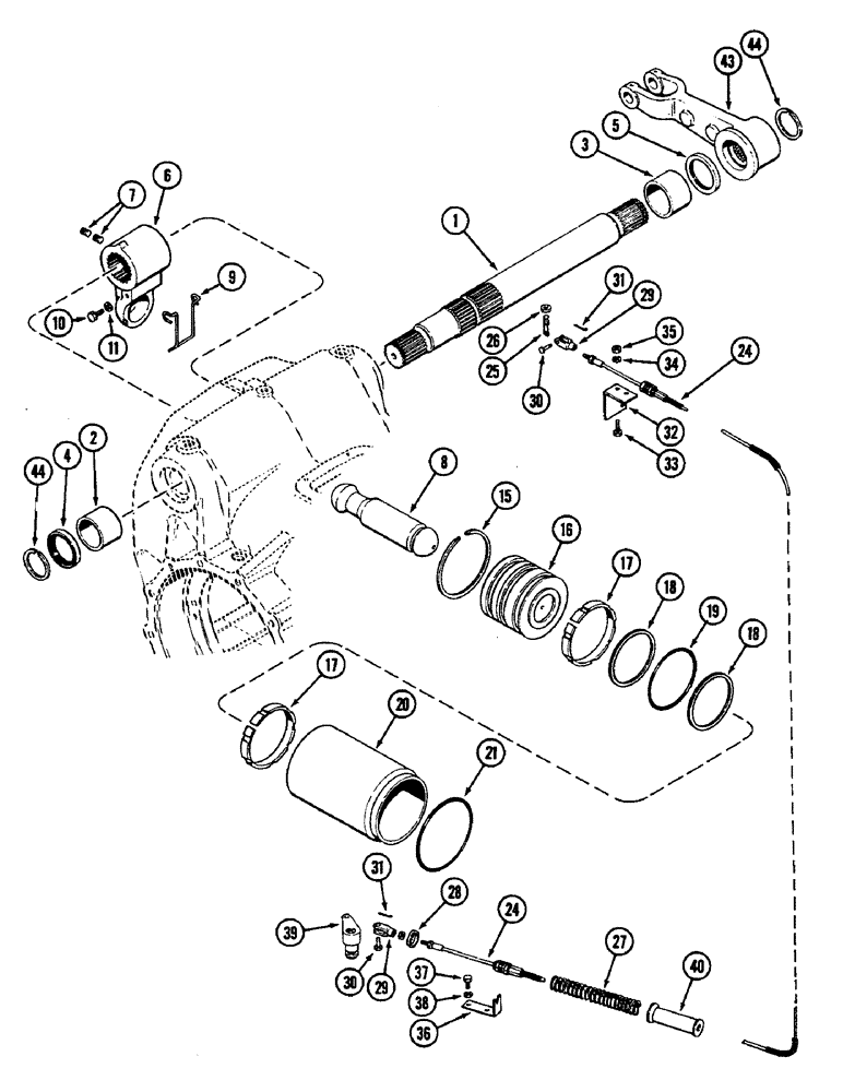 Схема запчастей Case IH 2290 - (8-460) - HITCH ROCKSHAFT AND PISTON, PRIOR TO TRANSMISSION SERIAL NUMBER 10132155 (08) - HYDRAULICS