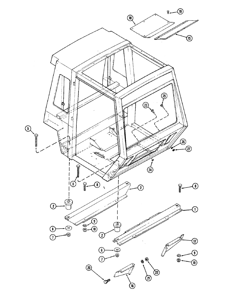 Схема запчастей Case IH 2470 - (466) - CAB, MOUNTING, PRIOR TO CAB SERIAL NO. 7864002 (09) - CHASSIS/ATTACHMENTS