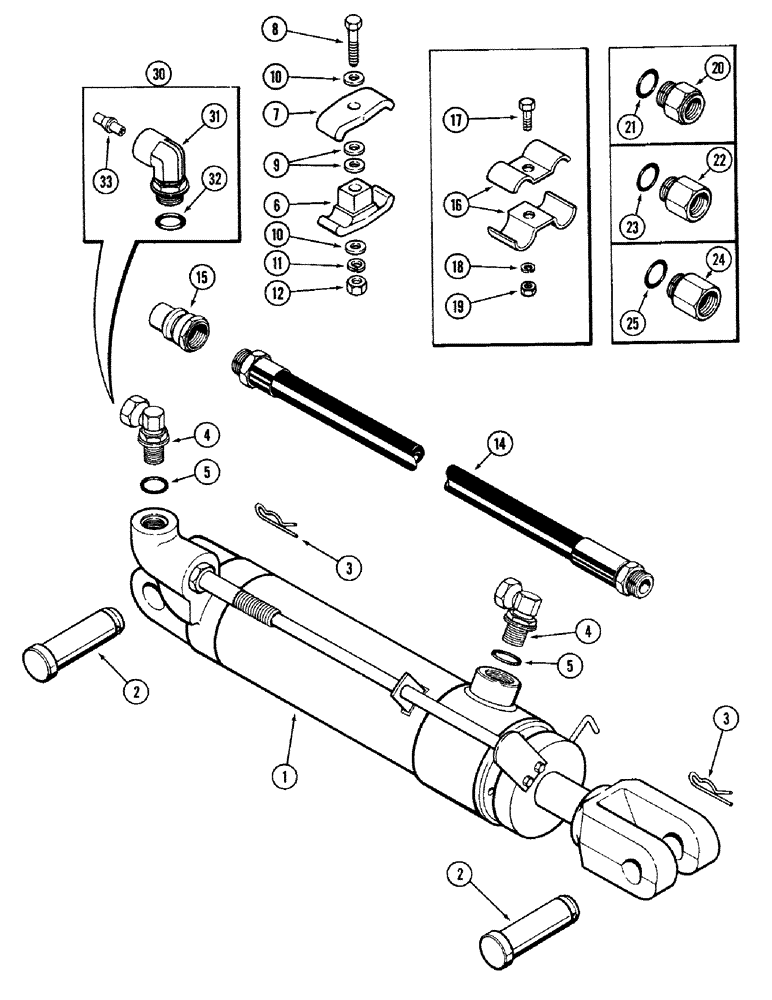 Схема запчастей Case IH 2394 - (8-102) - REMOTE HYDRAULIC CYLINDER ATTACHING PARTS (08) - HYDRAULICS