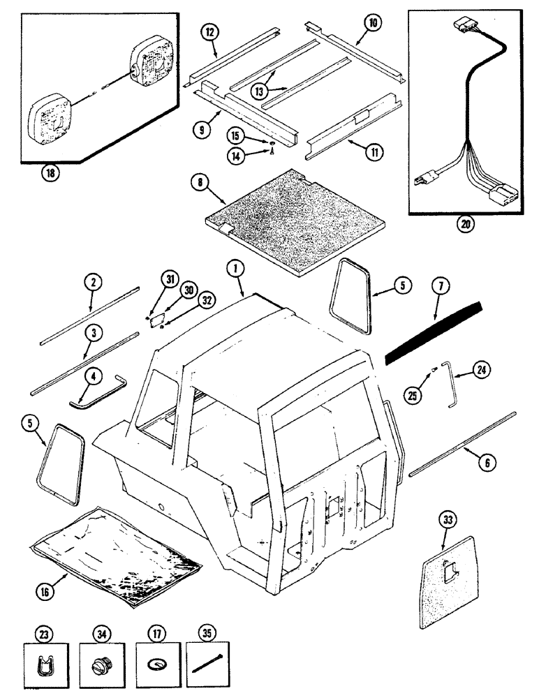 Схема запчастей Case IH 2290 - (9-552) - 4 POST PROTECTIVE FRAME, P.I.N. 8841101 AND AFTER (09) - CHASSIS/ATTACHMENTS