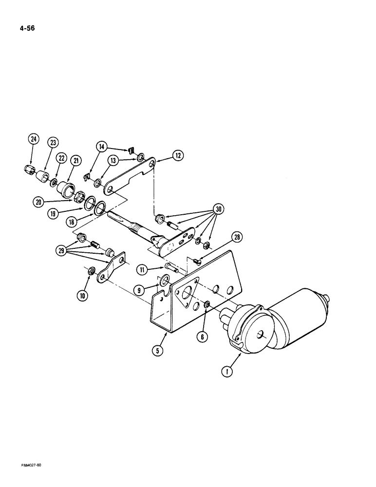 Схема запчастей Case IH 9180 - (4-56) - WIPER DRIVE ASSEMBLY REAR WINDOW (04) - ELECTRICAL SYSTEMS