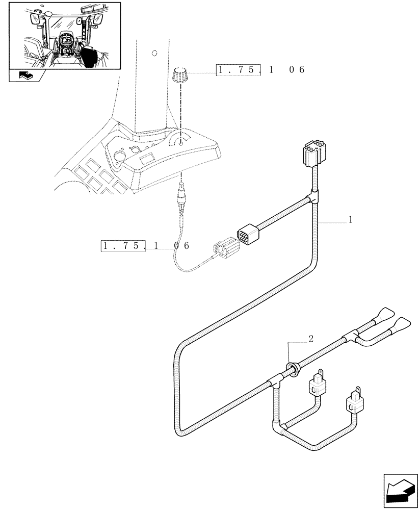 Схема запчастей Case IH PUMA 195 - (1.75.4[09]) - ELECTRONIC PTO CONTROL HARNESS (06) - ELECTRICAL SYSTEMS