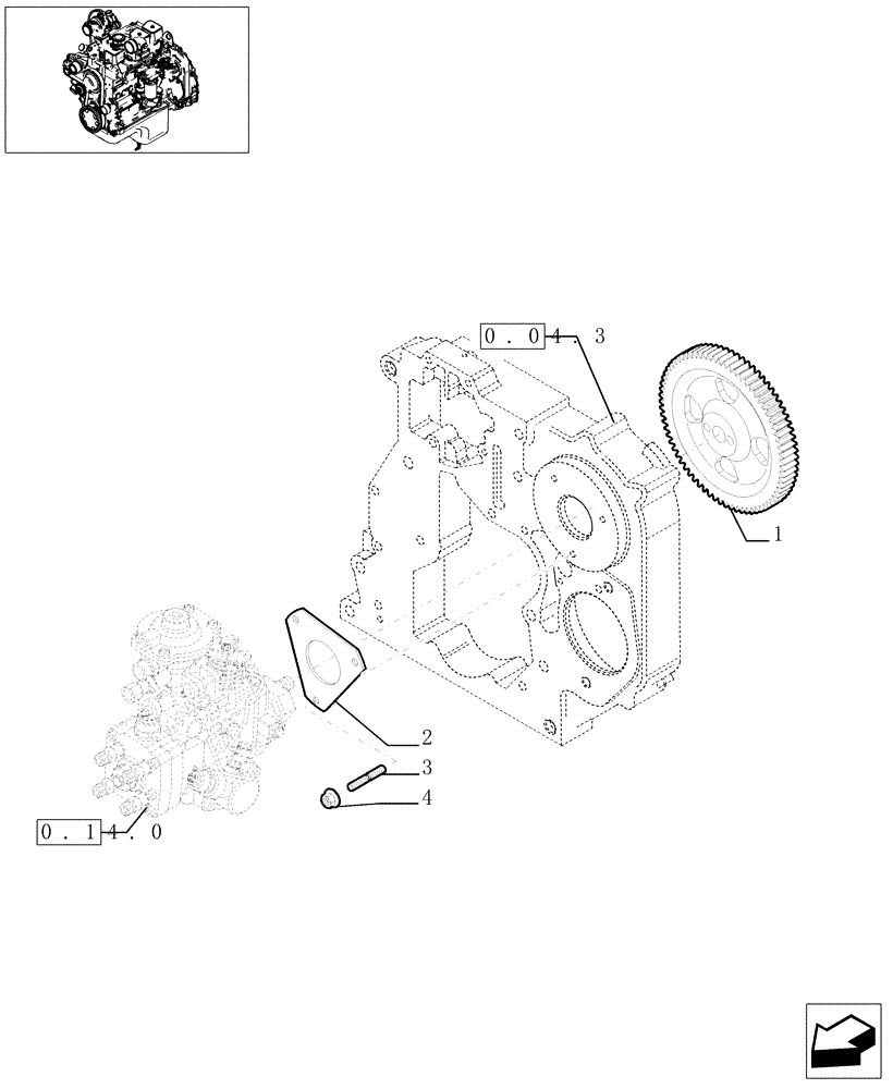 Схема запчастей Case IH PX85 - (0.14.2[01]) - INJECTION PUMP - CONTROL  (504046002) (02) - ENGINE