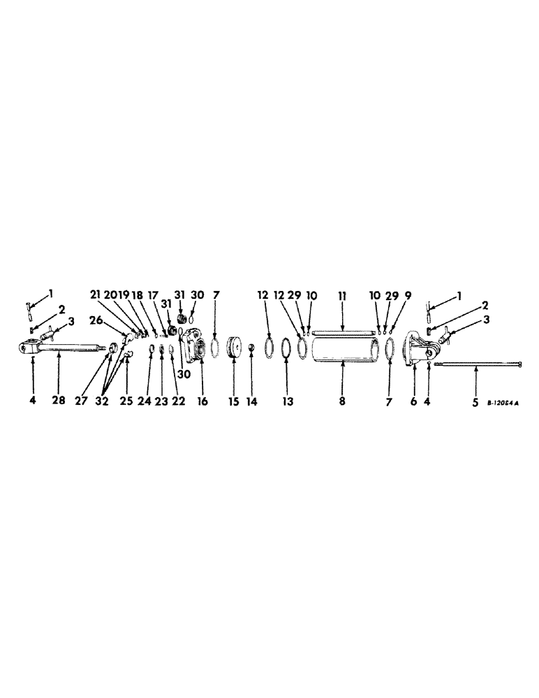 Схема запчастей Case IH 200 - (J-5) - HYDRAULIC CYLINDER 3-1/2 X 8, FOR TRACTORS WITH 7/8-14 STRAIGHT THREAD HYDRAULIC OUTLETS - 200 BLADE 