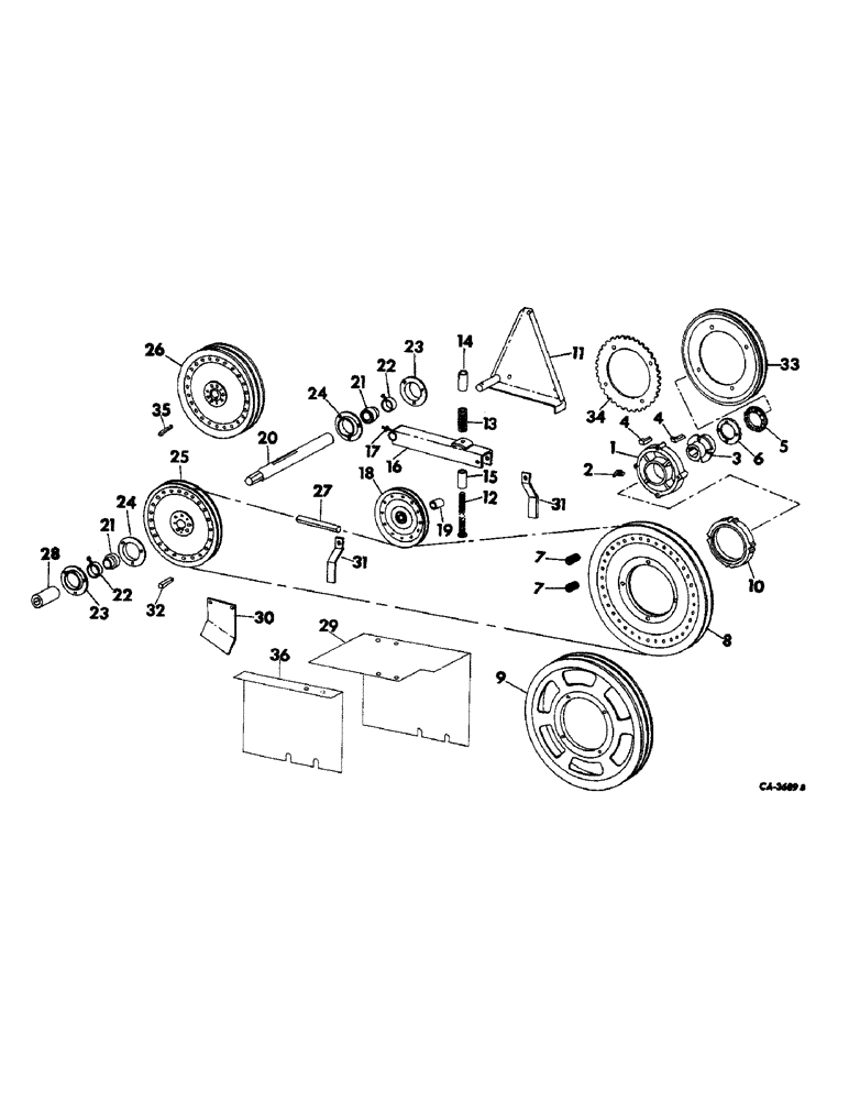 Схема запчастей Case IH 715 - (A-06) - FEEDERS AND RELATED PARTS, FEEDER JACKSHAFT DRIVE, 615 AND 715 COMBINES (60) - PRODUCT FEEDING