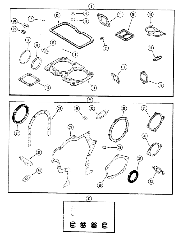 Схема запчастей Case IH 4694 - (2-046) - ENGINE GASKET KITS, 504BDTI DIESEL ENGINE, VALVE GRIND KIT (02) - ENGINE