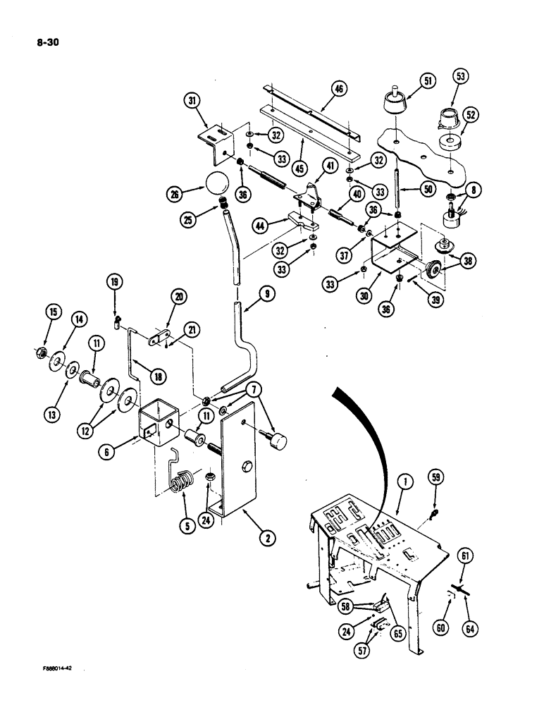 Схема запчастей Case IH 9170 - (8-30) - THREE POINT HITCH CONTROLS, PRIOR TO P.I.N. JCB0002056 (08) - HYDRAULICS