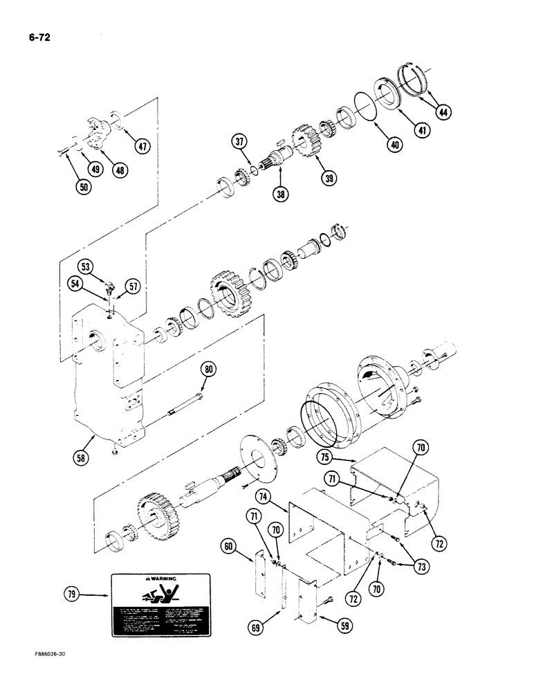 Схема запчастей Case IH STEIGER - (6-072) - PTO TRANSFER CASE ASSEMBLY (06) - POWER TRAIN