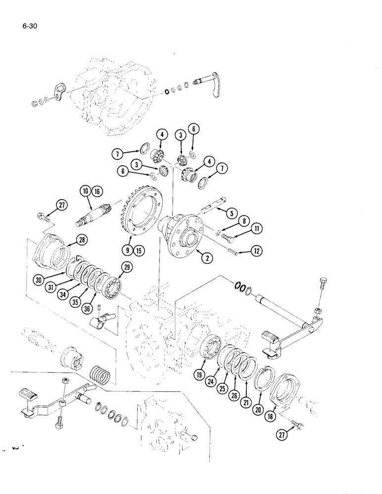 Схема запчастей Case IH 1120 - (6-30) - DIFFERENTIAL AND FINAL DRIVE (06) - POWER TRAIN