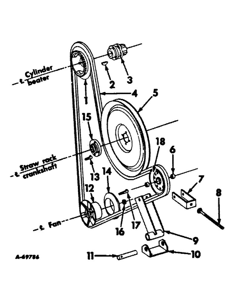 Схема запчастей Case IH 403 - (073) - FAN DRIVE AND SLOW SPEED FAN DRIVE ATTACHMENT (74) - CLEANING