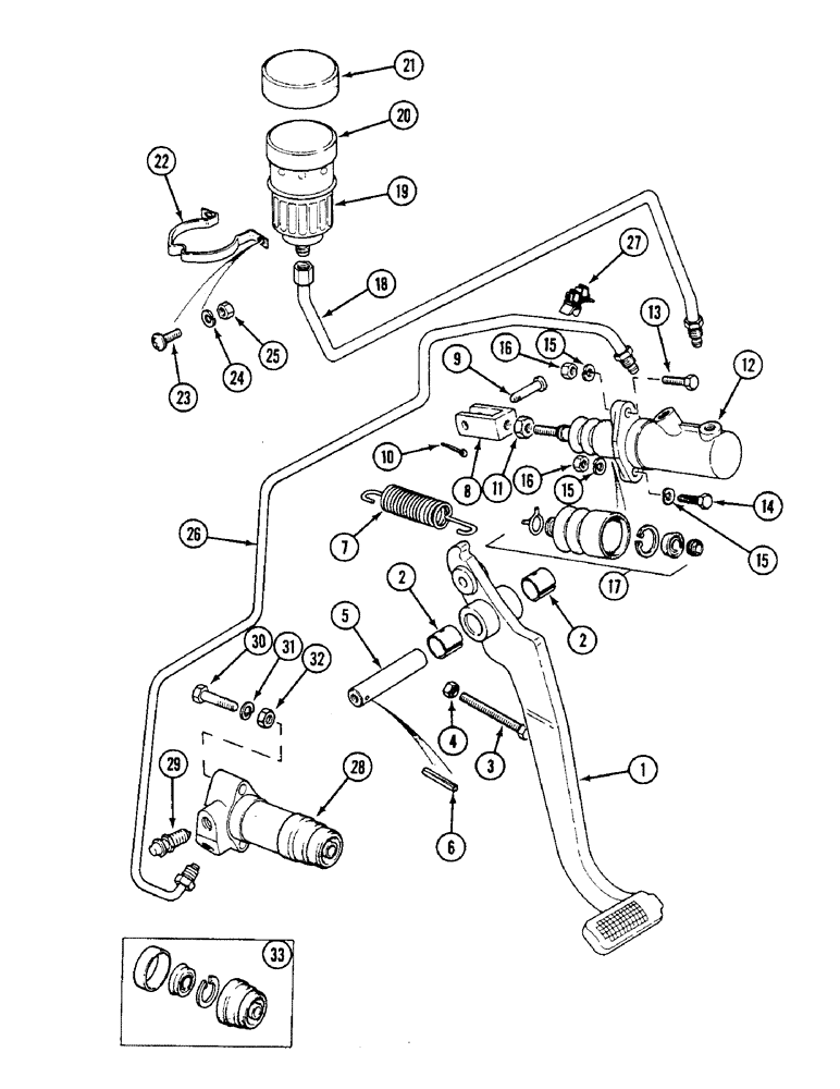 Схема запчастей Case IH 1494 - (6-166) - TRANSMISSION CLUTCH RELEASE MECHANISM, TRACTORS WITHOUT CAB (06) - POWER TRAIN