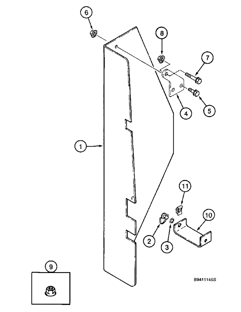 Схема запчастей Case IH 2144 - (9D-08) - GRAIN ELEVATOR DRIVE SHIELD (16) - GRAIN ELEVATORS & AUGERS