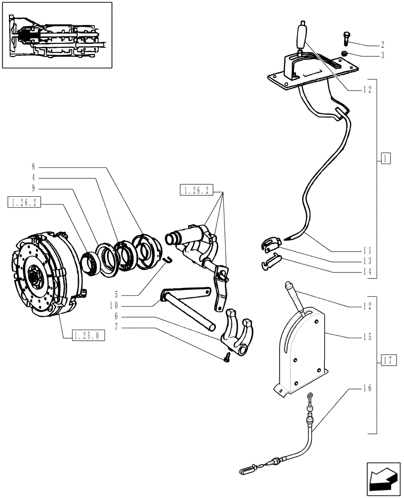 Схема запчастей Case IH JX95 - (1.26.5) - P.T.O CONTROL (03) - TRANSMISSION