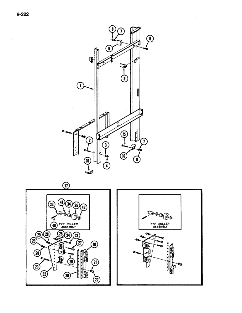 Схема запчастей Case IH 1822 - (9-222) - BASKET LIFT, FRONT AND REAR (16) - BASKET