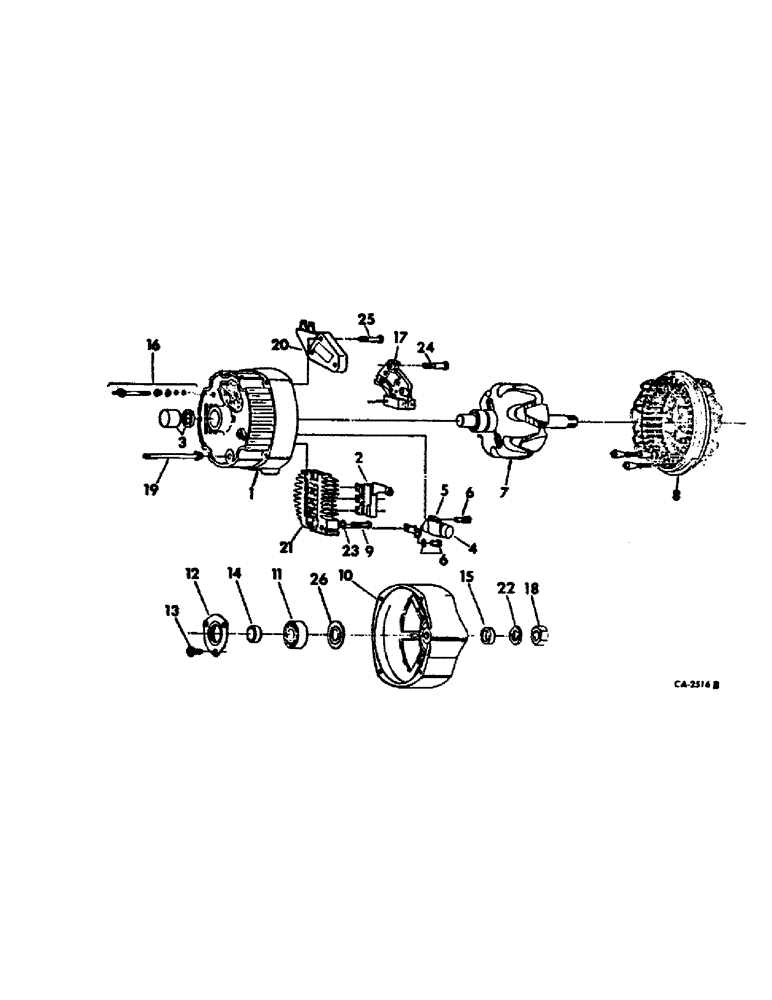 Схема запчастей Case IH 1486 - (08-03) - ELECTRICAL, ALTERNATOR-GENERATOR, DELCO REMY, WITH INTEGRAL SOLID VOLTAGE REGULATOR (06) - ELECTRICAL