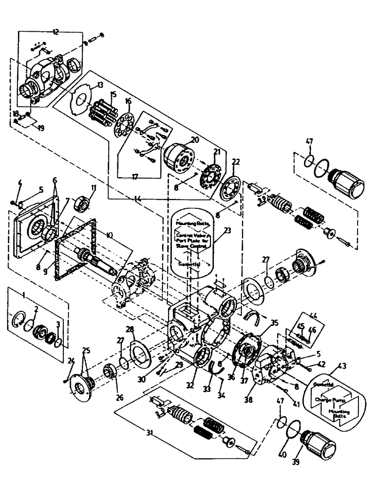 Схема запчастей Case IH 7000 - (B03-00) - HYDRAULIC PUMP, STANDARD TRANSMISSION Hydraulic Components & Circuits