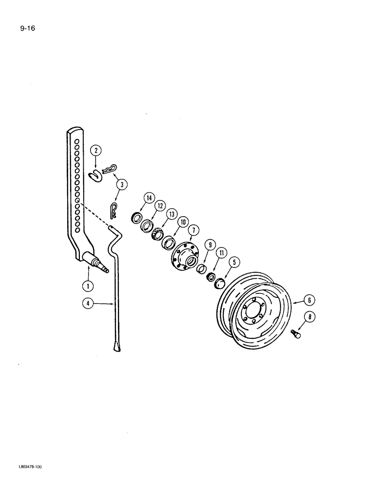 Схема запчастей Case IH 730 - (9-16) - GAUGE WHEEL 