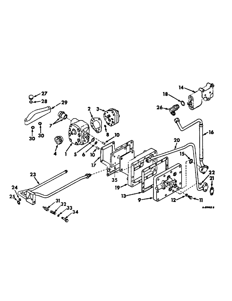 Схема запчастей Case IH 2544 - (F-08) - HYDRAULICS SYSTEM, HYDRAULIC POWER SUPPLY, INTERNATIONAL HYDROSTATIC DRIVE TRACTORS (07) - HYDRAULIC SYSTEM