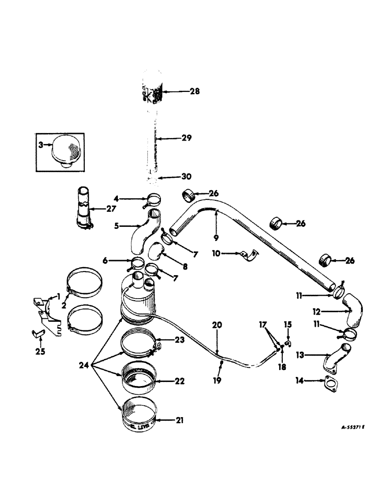 Схема запчастей Case IH 560 - (046) - FUEL SYSTEM, AIR CLEANER AND CONNECTIONS, DIESEL ENGINE TRACTORS (02) - FUEL SYSTEM