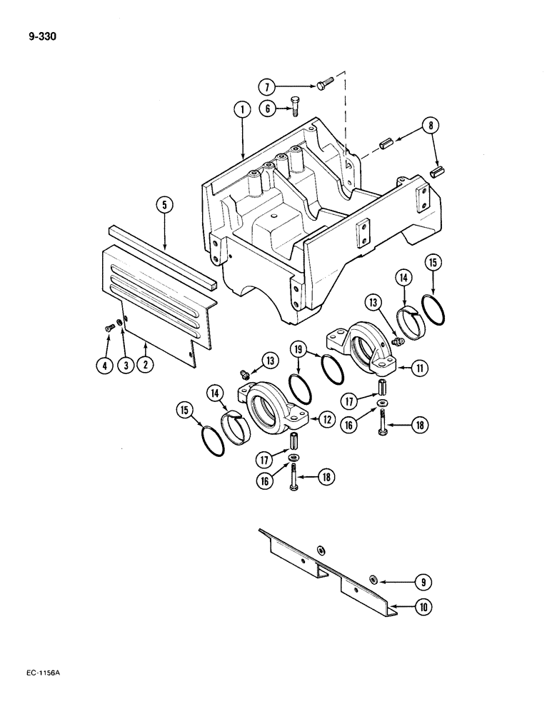 Схема запчастей Case IH 385 - (9-330) - BOLSTER, 4 WHEEL DRIVE, MFD TRACTORS P.I.N. 18001 AND AFTER (09) - CHASSIS/ATTACHMENTS