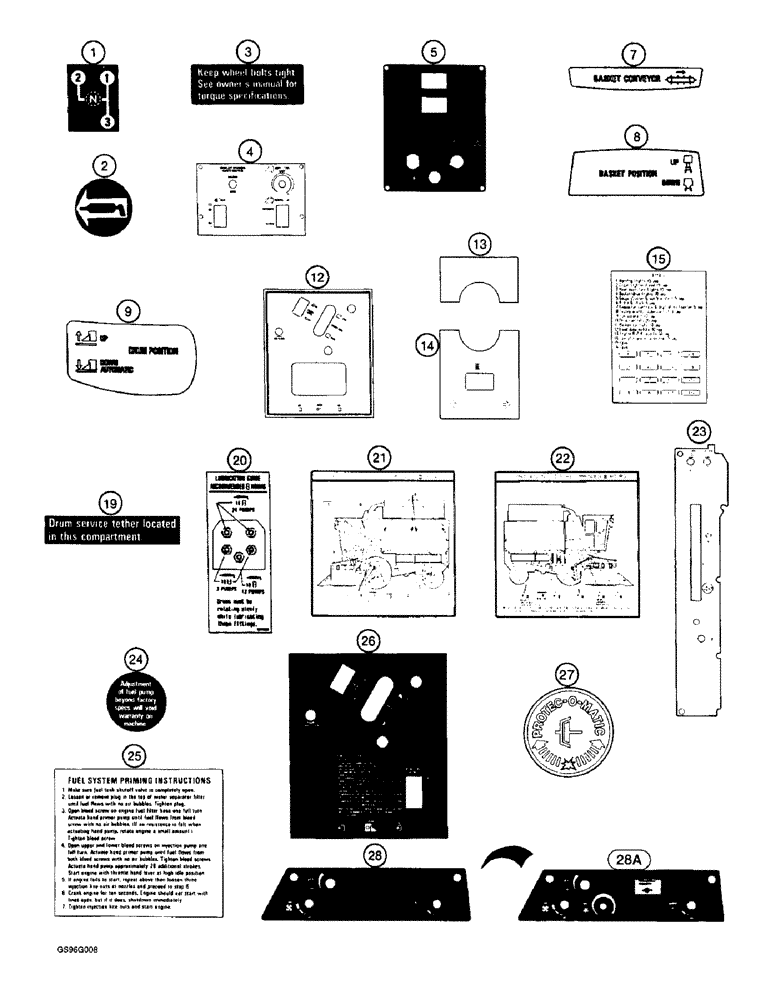 Схема запчастей Case IH 2044 - (9F-40) - DECALS, GENERAL INSTRUCTIONS (12) - CHASSIS