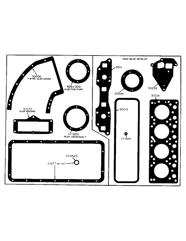 Схема запчастей Case IH 300-SERIES - (047) - DIESEL ENGINE, GASKET SET (02) - ENGINE