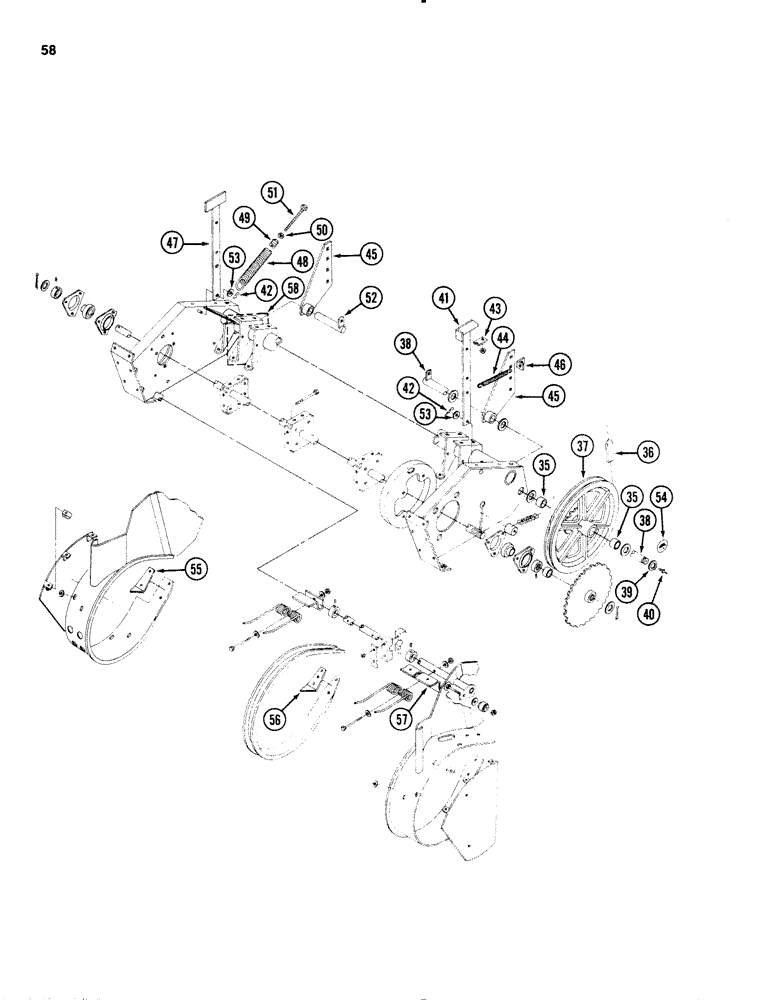 Схема запчастей Case IH 3650 - (58) - PICKUP, PRIOR TO P.I.N. 001179 