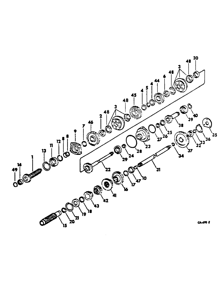 Схема запчастей Case IH 454 - (07-20) - DRIVE TRAIN, SPEED TRANSMISSION, IN CLUTCH HOUSING (04) - Drive Train