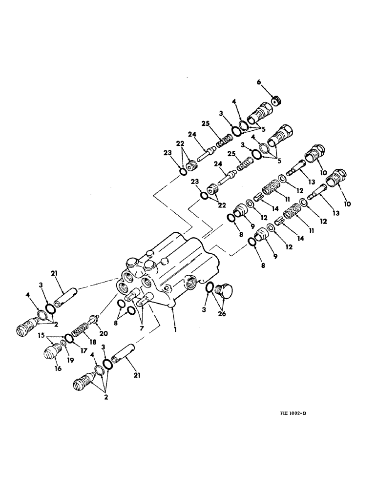 Схема запчастей Case IH 210 - (F-10) - HYDRAULICS SYSTEM, HYDRAULIC CONTROL VALVE, PRIOR TO SERIAL NUMBER 2880 (07) - HYDRAULIC SYSTEM