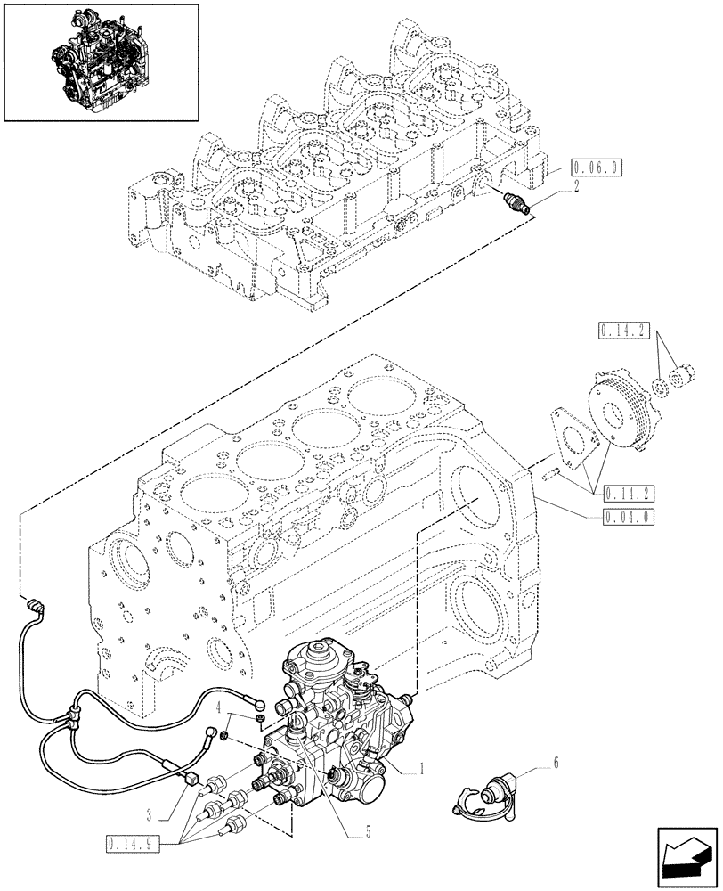 Схема запчастей Case IH JX1070U - (0.14.0[01]) - INJECTION PUMP (01) - ENGINE