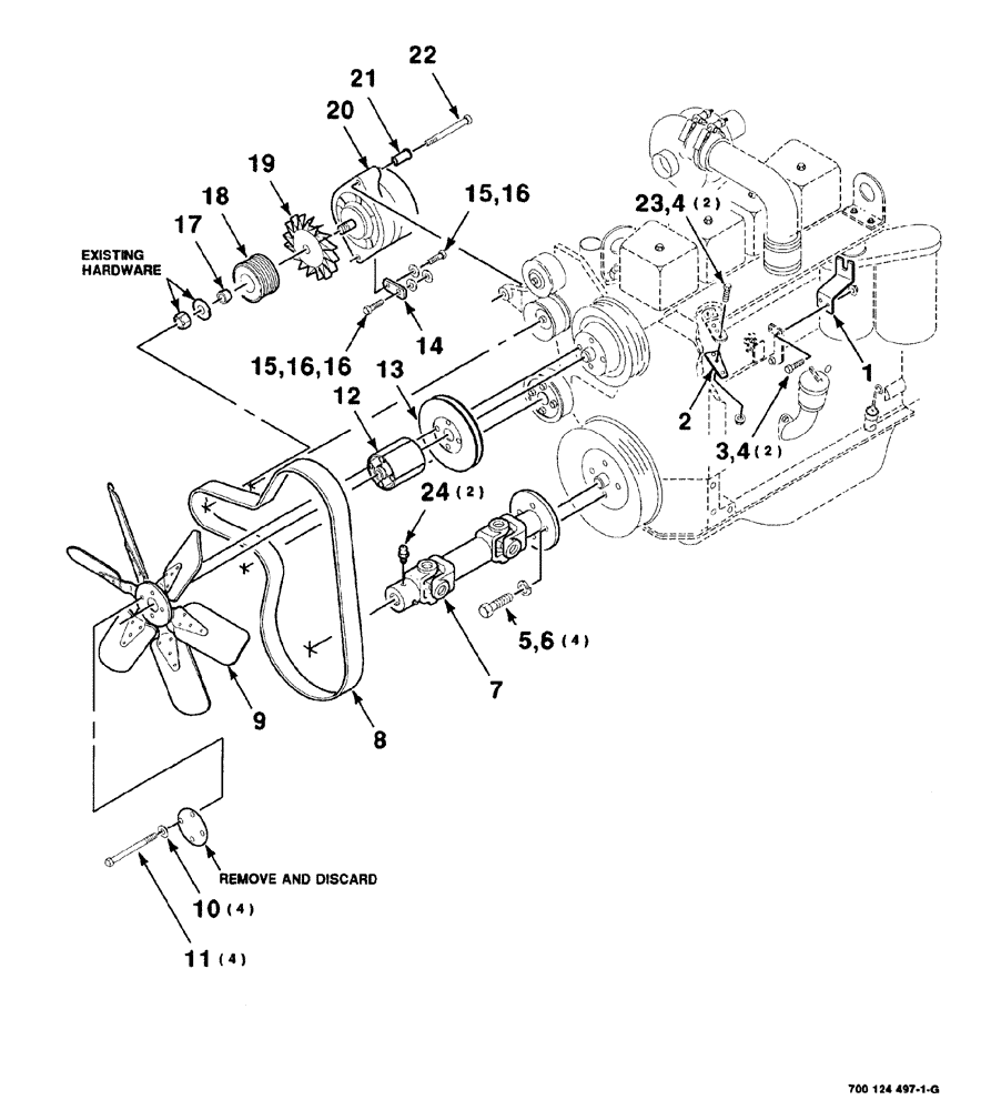 Схема запчастей Case IH 8840 - (02-002) - ENGINE ASSEMBLY (ALTERNATOR, FAN AND FRONT DRIVE) (10) - ENGINE