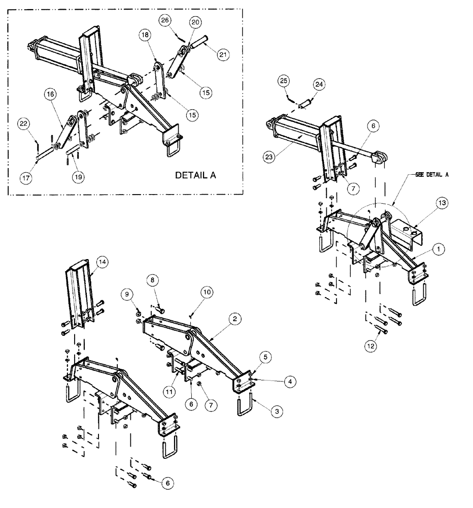 Схема запчастей Case IH 4450 - (09-14) - HINGE ASSEMBLY - FLAT-FOLD FLOATING - 22 FOOT 11 INCH MACHINE 