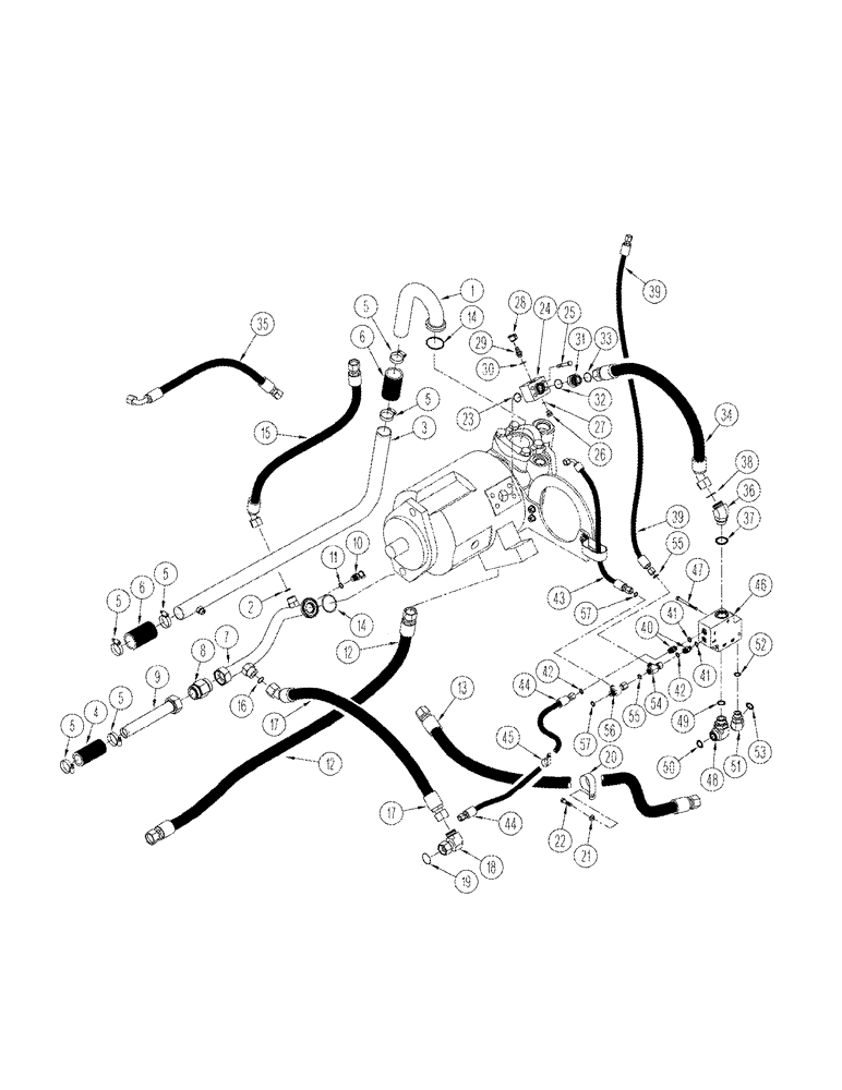 Схема запчастей Case IH STX375 - (08-28) - STANDARD HYDRAULICS PUMP LUBRICATION CIRCUIT (08) - HYDRAULICS