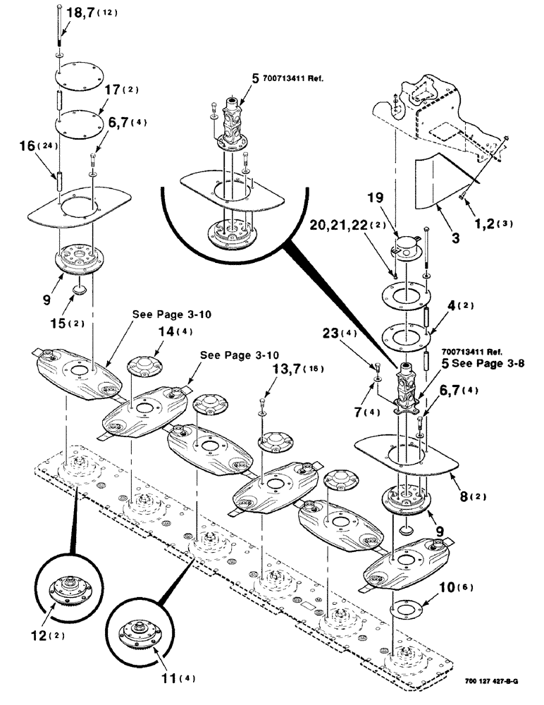 Схема запчастей Case IH 8309 - (3-06) - CUTTER DISC ASSEMBLY (58) - ATTACHMENTS/HEADERS