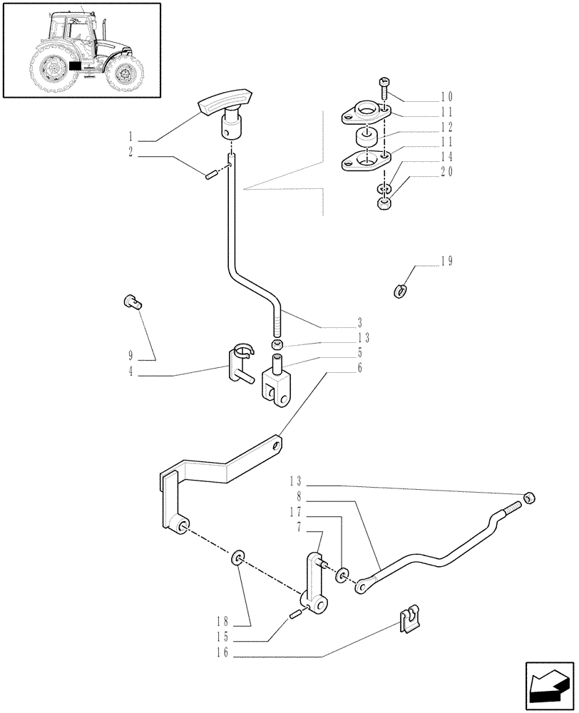 Схема запчастей Case IH JX60 - (1.33.2/01) - (VAR.113-115) 20X12 TRANSMISSION WITH SYNCHRO SHUTTLE AND CREEPER - IDLER CONTROLS (04) - FRONT AXLE & STEERING