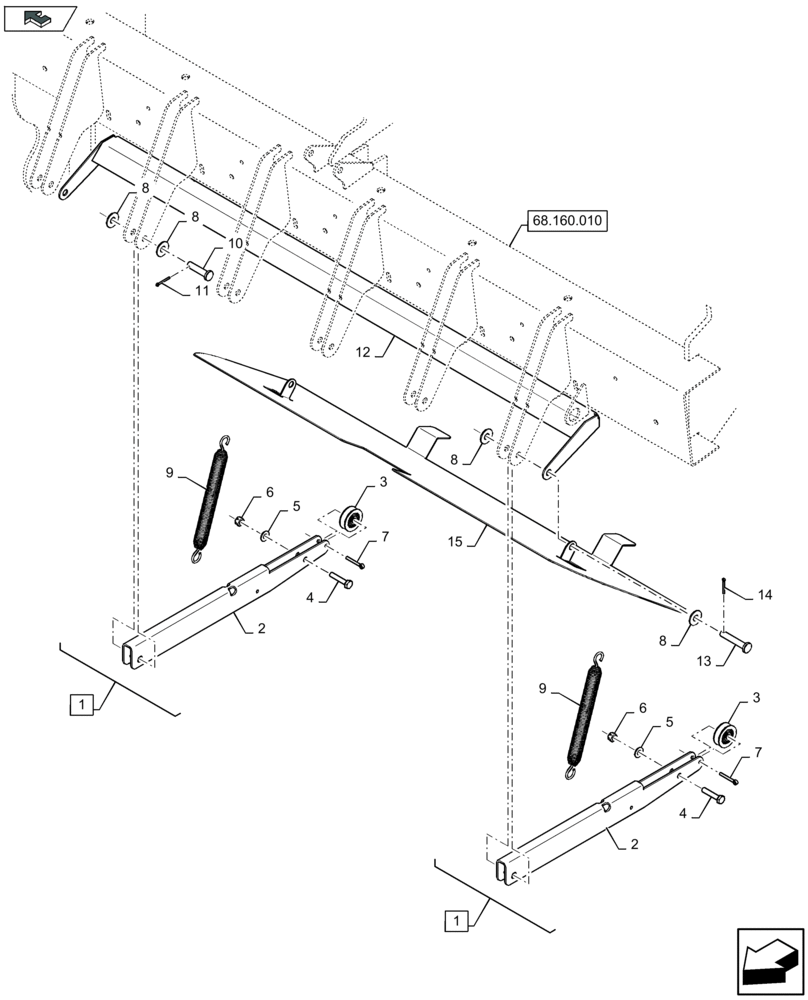 Схема запчастей Case IH LB424S XL - (68.150.060) - TWINE TENSIONER, ARM (68) - TYING/WRAPPING