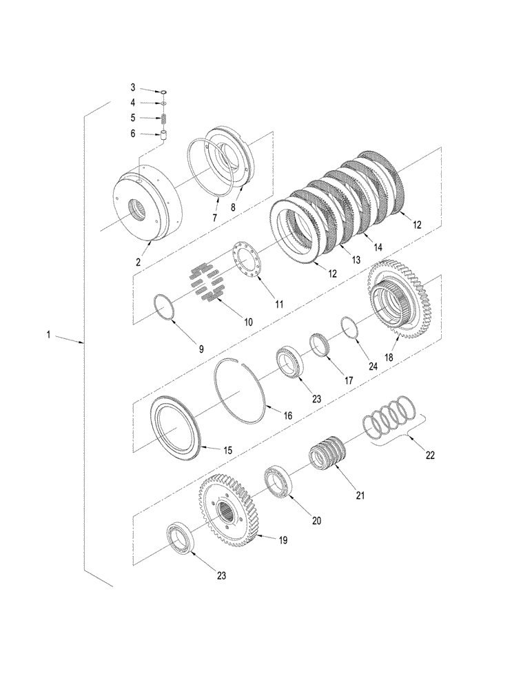 Схема запчастей Case IH STX330 - (06-47) - POWER SHIFT TRANSMISSION - INPUT SHAFT ASSEMBLY (06) - POWER TRAIN