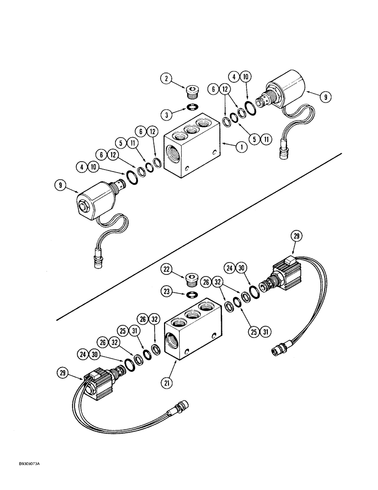 Схема запчастей Case IH 7100 - (8-70) - ROW MARKER VALVE (08) - HYDRAULICS