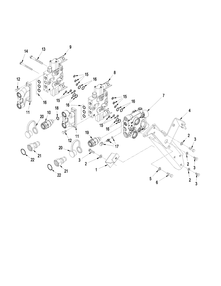 Схема запчастей Case IH STX430 - (08-42) - TWIN FLOW HYDRAULICS - AUXILIARY REMOTE MOUNTING (08) - HYDRAULICS