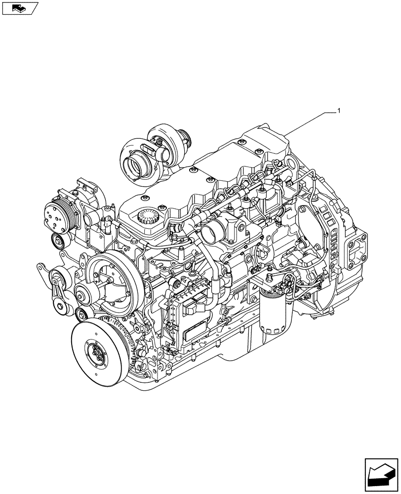 Схема запчастей Case IH F4HE9687G J104 - (10.001.01) - ENGINE (84299637) (10) - ENGINE