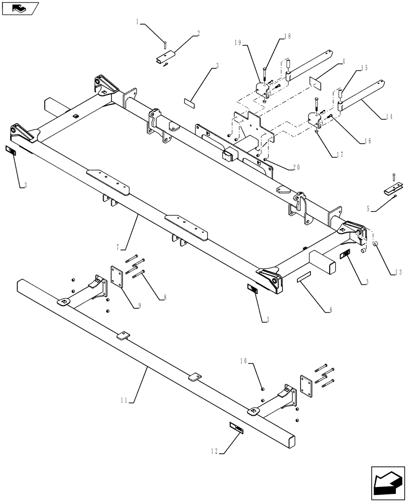 Схема запчастей Case IH 950 - (39.100.02) - MAIN FRAME (39) - FRAMES AND BALLASTING