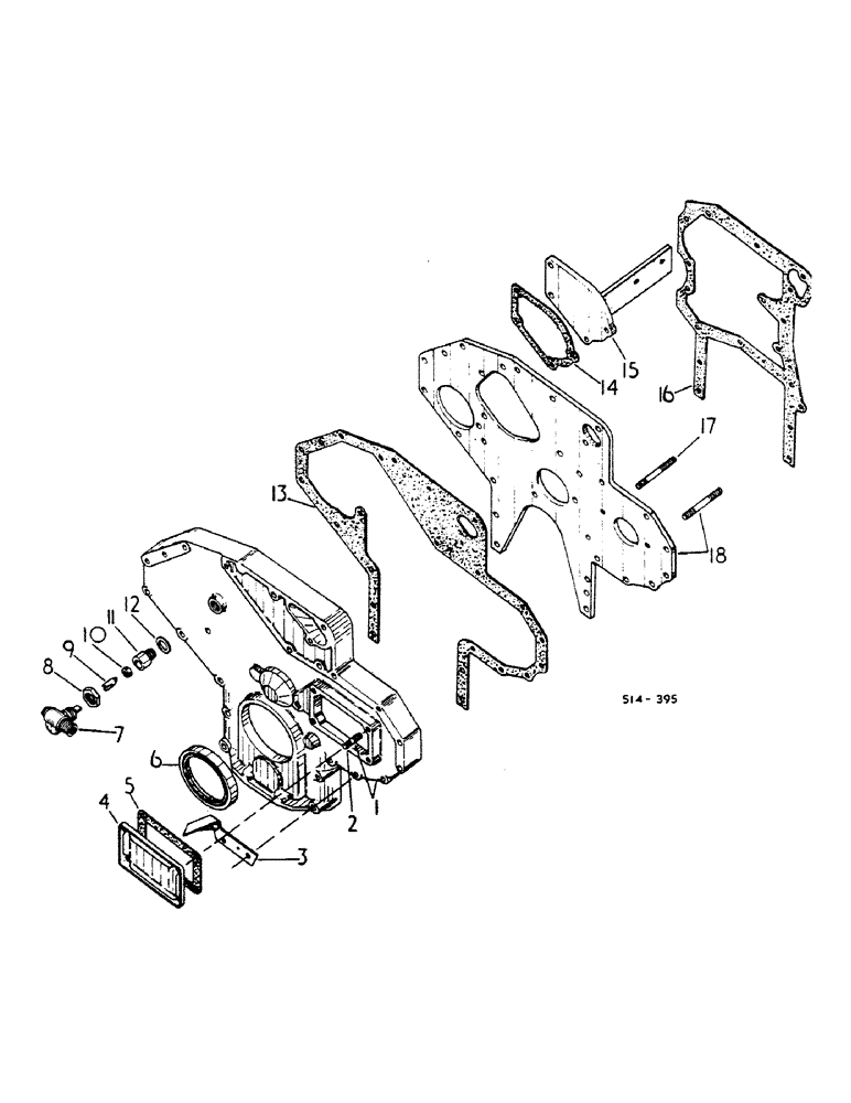 Схема запчастей Case IH 784 - (12-28) - POWER, CRANKCASE FRONT COVER Power