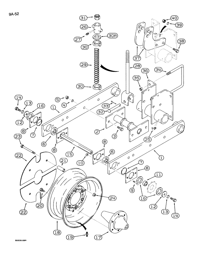 Схема запчастей Case IH 950 - (9A-52) - DRIVE WHEELS, 12, 16 AND 24 ROW NARROW, FRONT FOLD (09) - CHASSIS/ATTACHMENTS