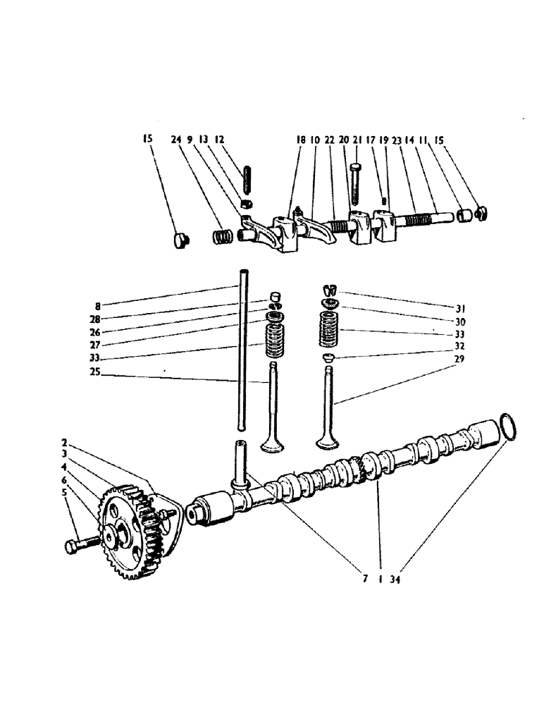 Схема запчастей Case IH 990A - (08) - CAMSHAFT AND VALVE MECHANISM (01) - ENGINE