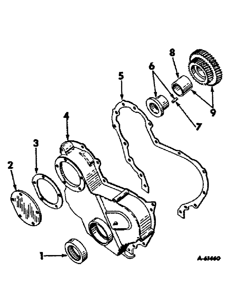 Схема запчастей Case IH D-188 - (C-09) - CRANKCASE FRONT COVER AND IDLER GEAR 