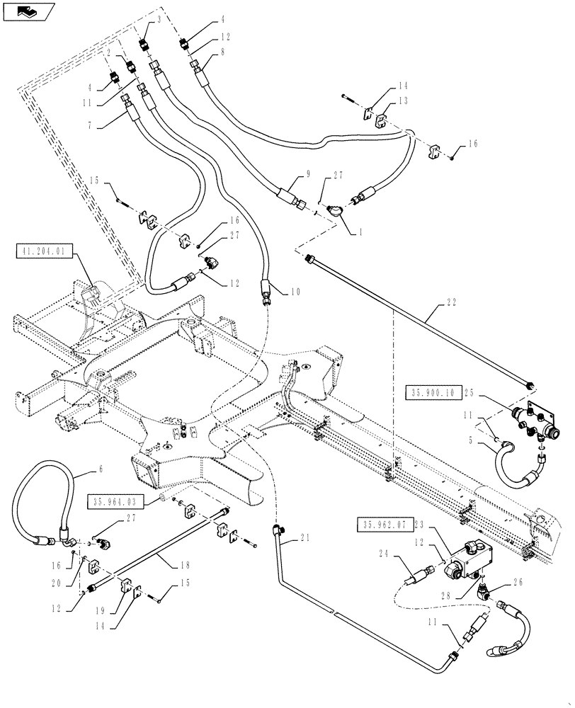 Схема запчастей Case IH 4430 - (35.900.02) - STEERING HYDRAULICS (35) - HYDRAULIC SYSTEMS