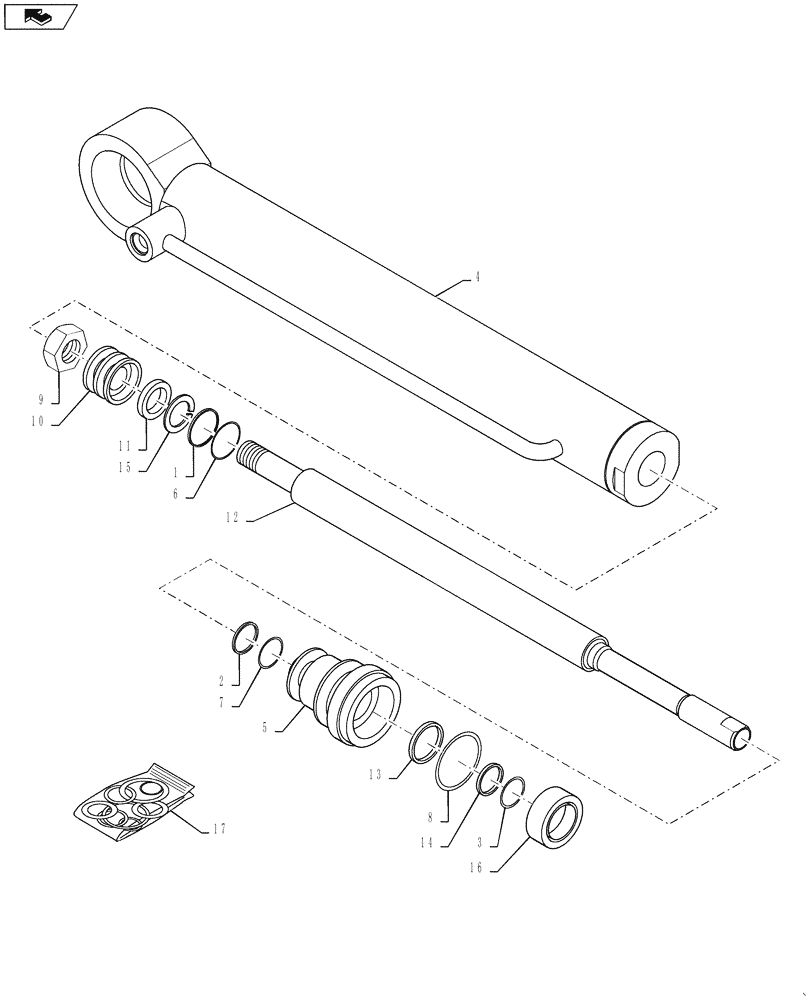 Схема запчастей Case IH 4430 - (35.964.06) - SUSPENSION CYLINDER (35) - HYDRAULIC SYSTEMS