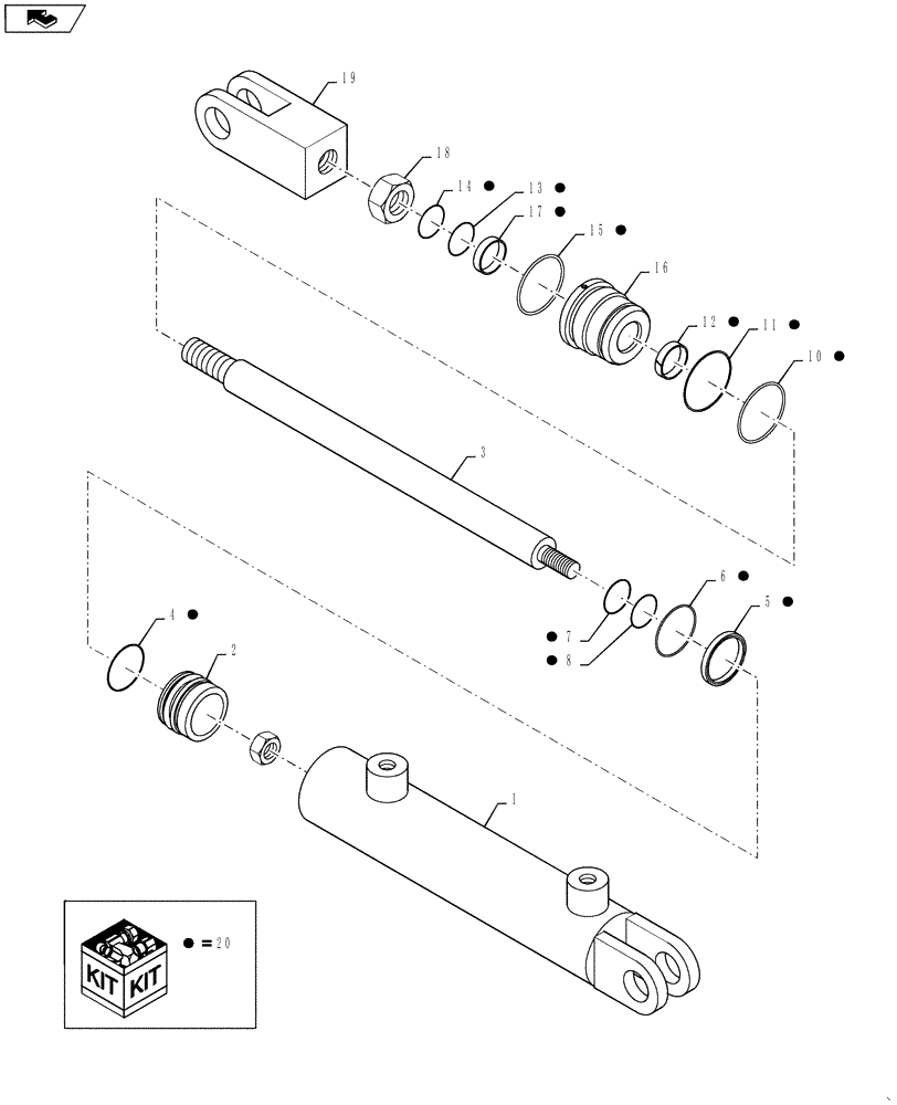 Схема запчастей Case IH 4420 - (07-001) - STEERING Cylinders